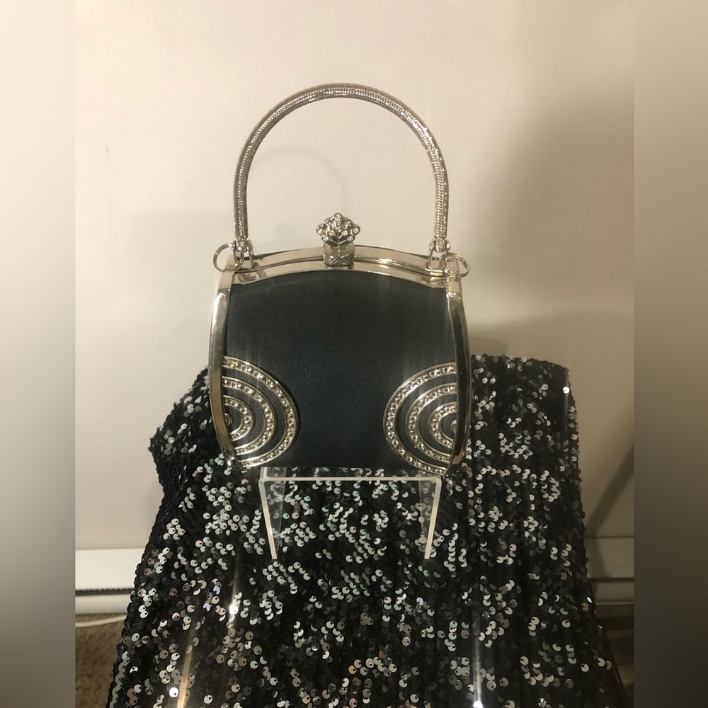 NWOT Crystal-Embellished Top-Handle Mini Bag